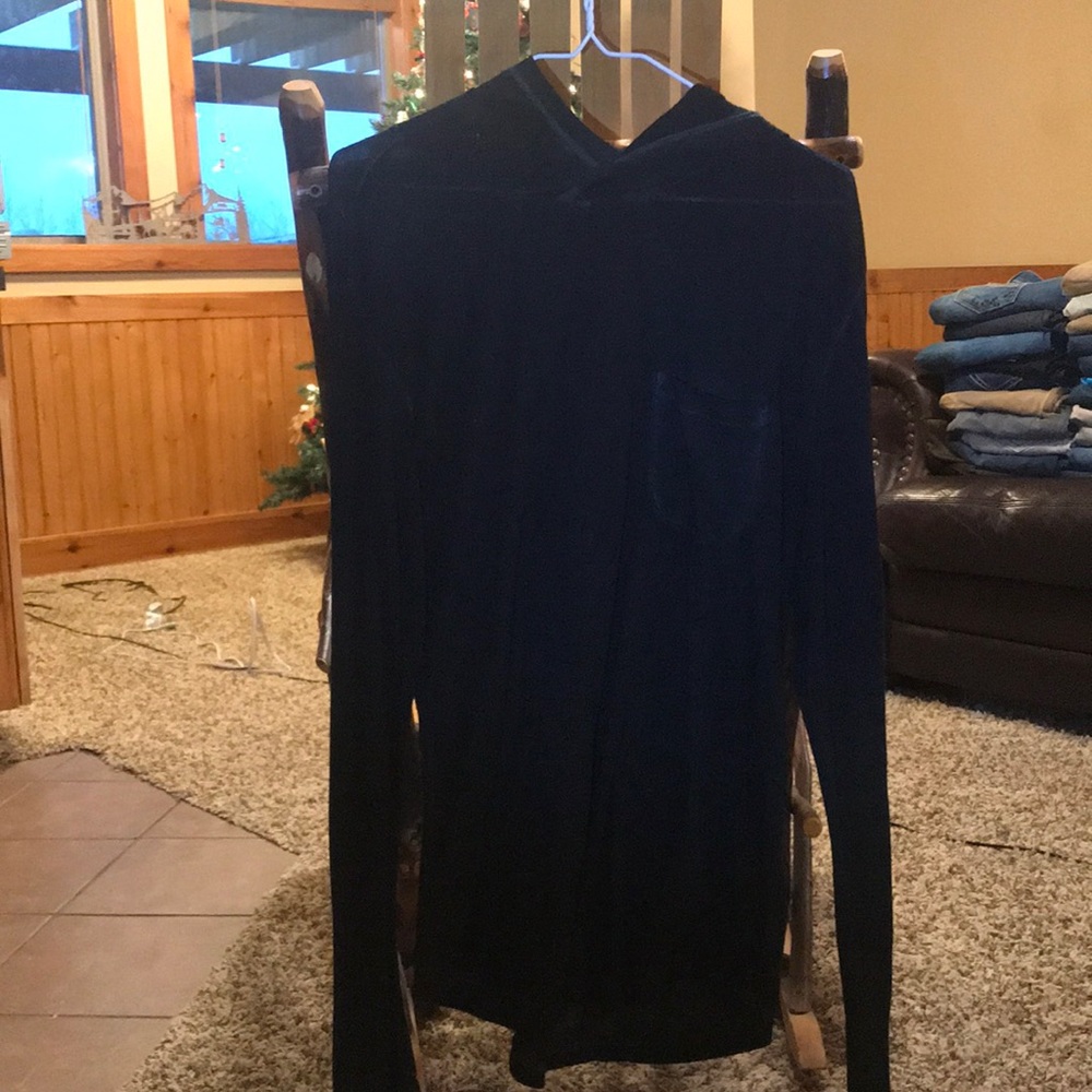 Black hooded shirt